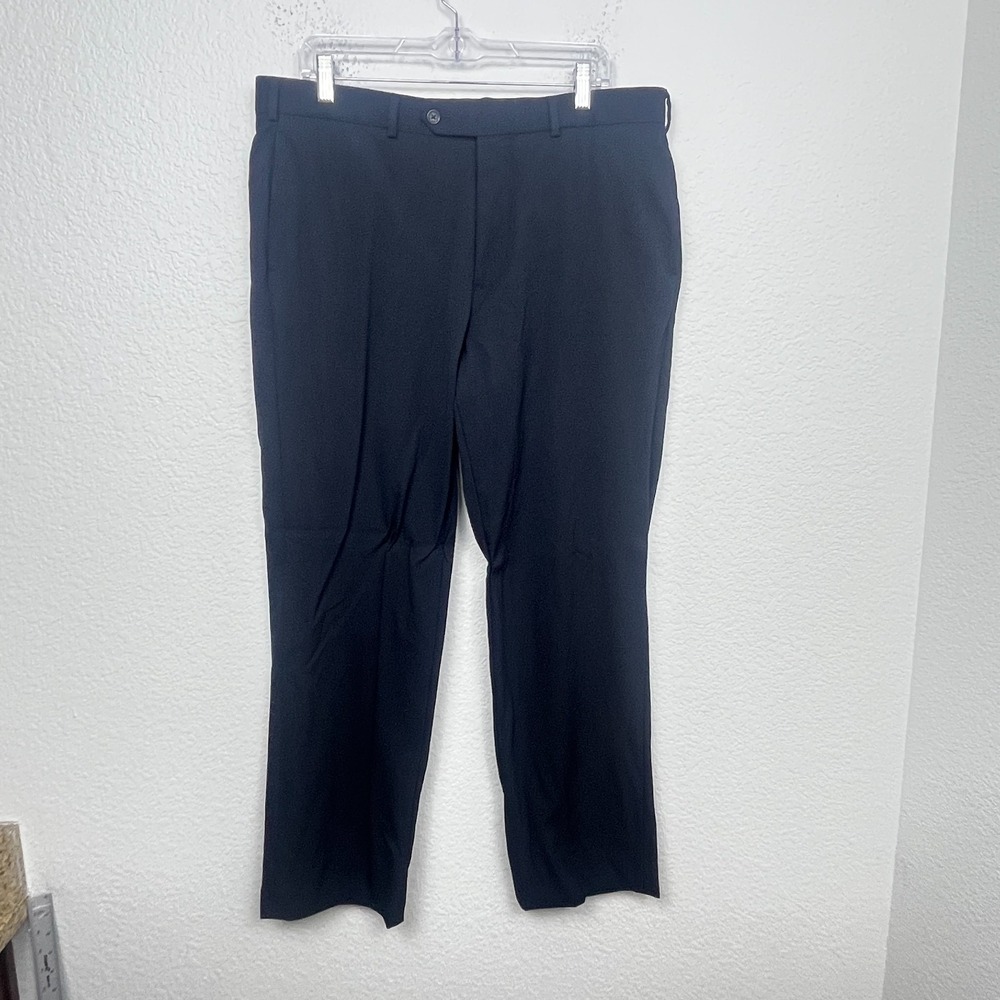 Brooks Brothers Madison Dress Pants Mens 37x30 Black Wool Formal Straight Leg